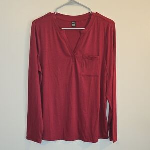 **4/$20 TEES**SHEIN Burgundy Long Sleeve Top LOT L
